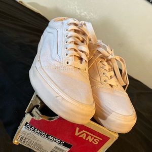 Old skool (mono canvas) vans peach blush women size 8 mens 6.5